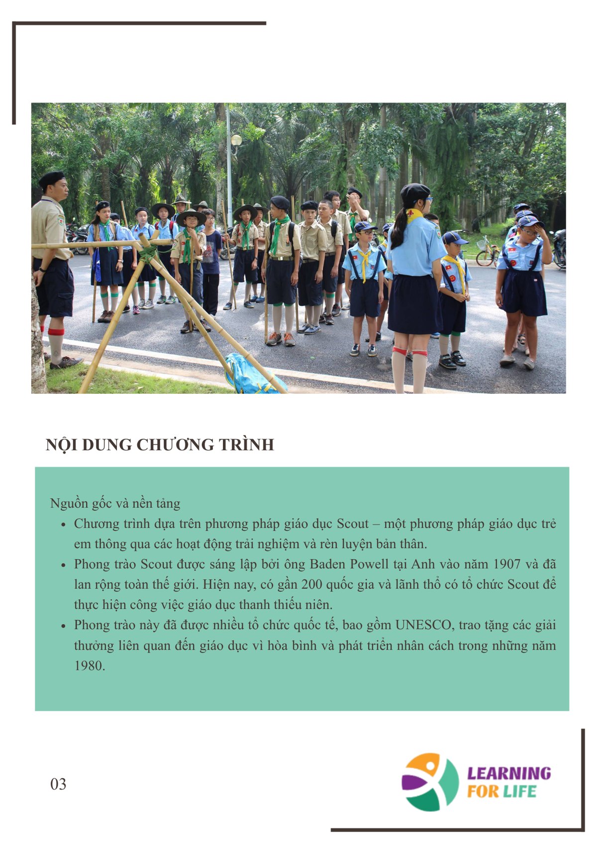 Trang 3 - Chương trình Learning For Life